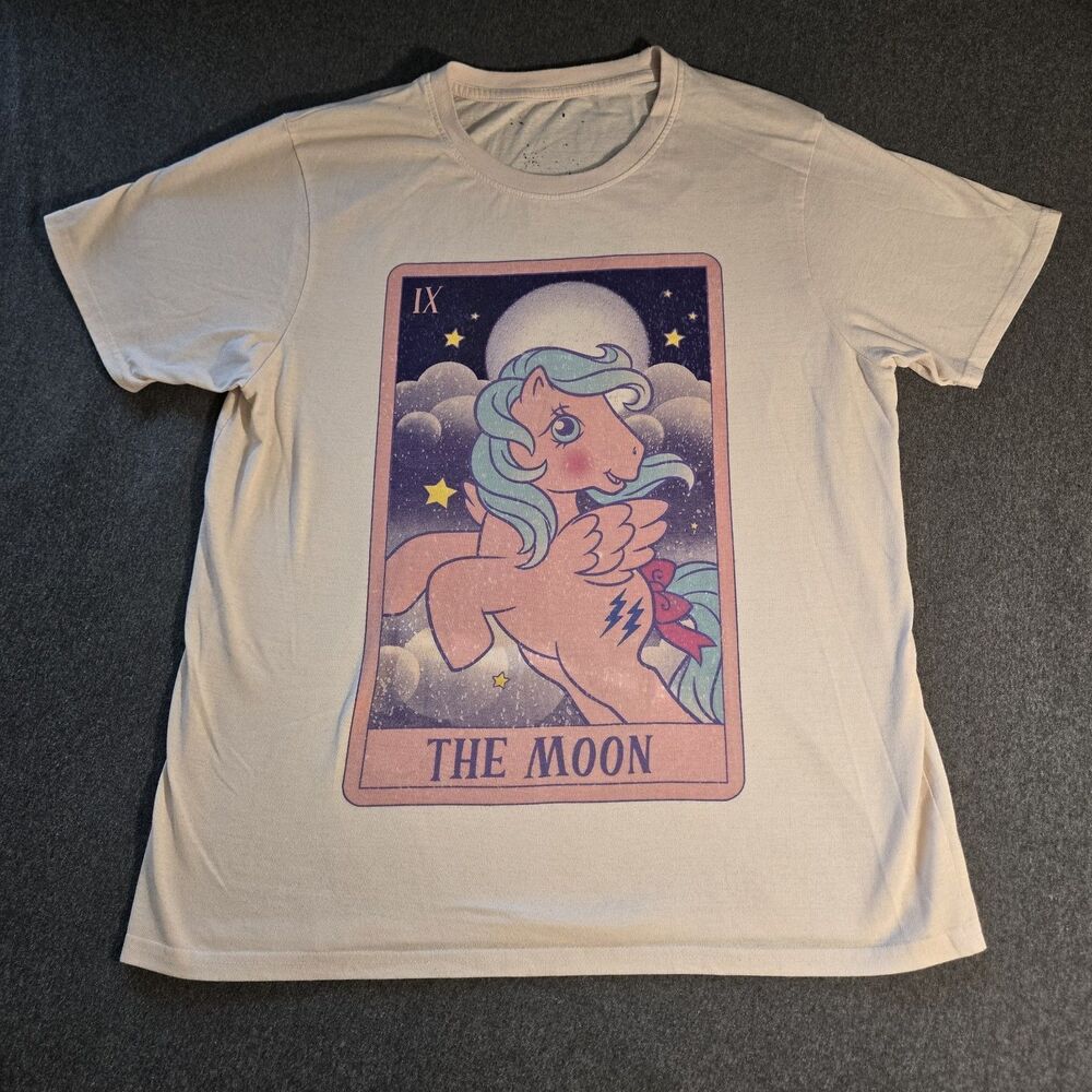My Little Pony Vintage-style The Moon Tarot Graphic T-Shirt XL Light Pink